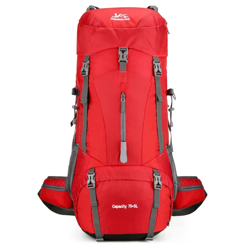 New outdoor mountaineering bag with large capacity and waterproof design in black, for hiking and camping