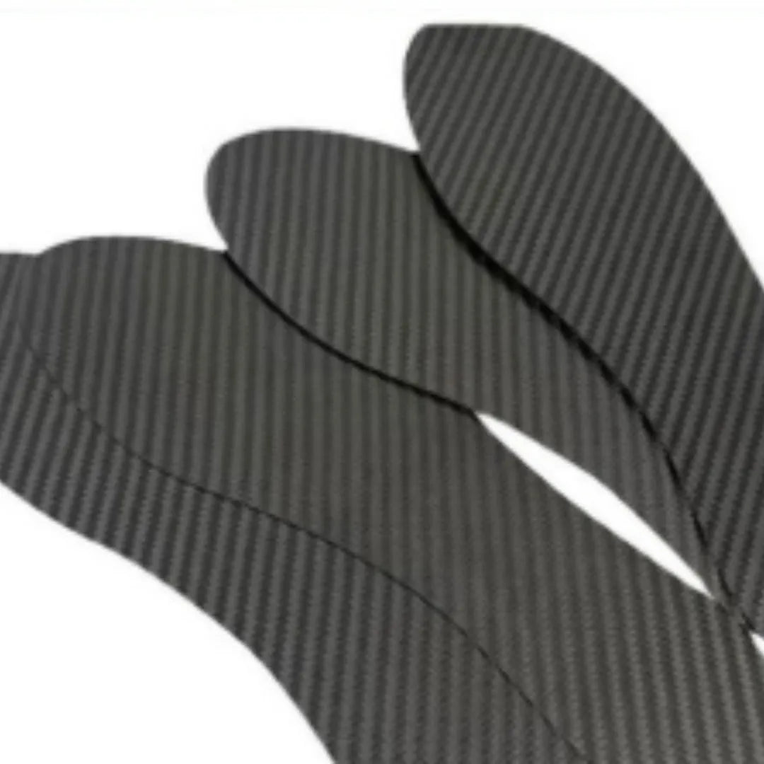 3K full palm carbon fibre running insoles showing black colour and textured surface