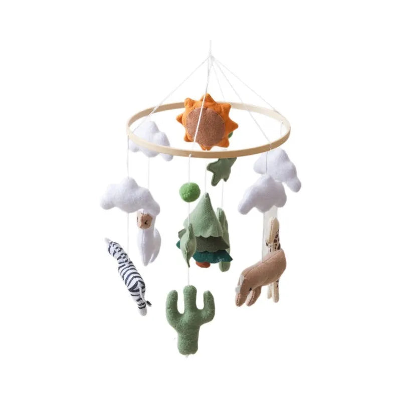 New Sun Forest World handmade wood and felt children's bed bell for baby vision training