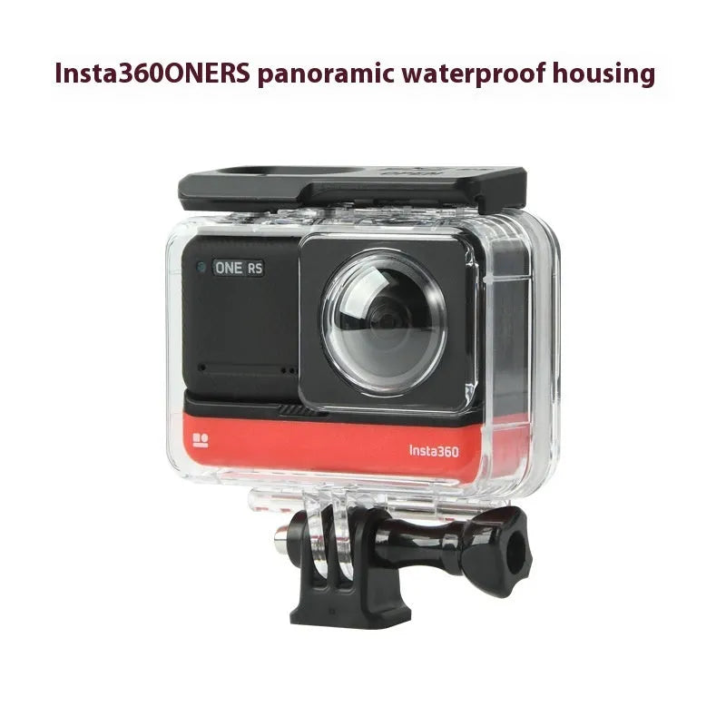 Transparent Insta360 One RS waterproof case for underwater panoramic photography