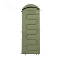 Cotton camping sleeping bag quilt in ochre colour showing quilt-style construction