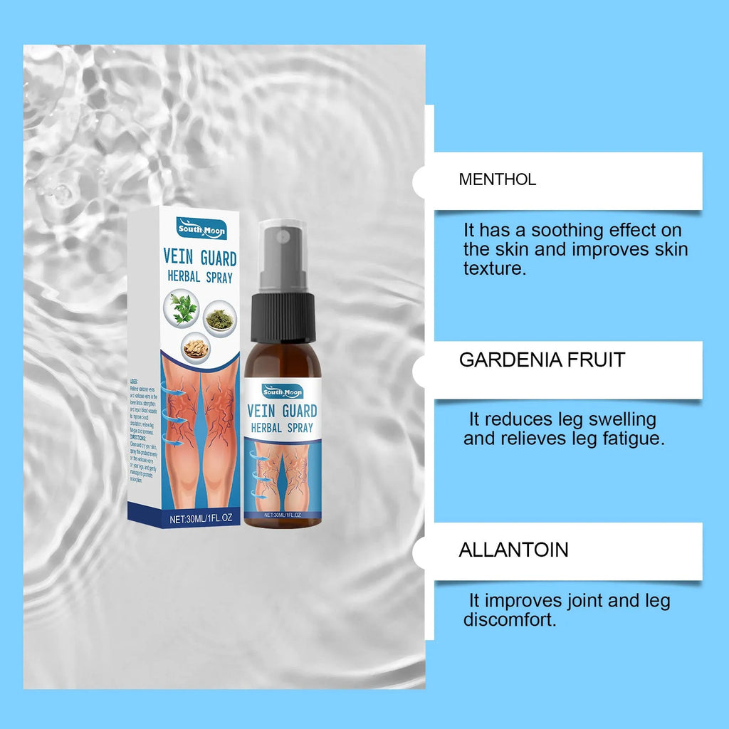 Herbal body care spray 30ml bottle with menthol and botanical extracts