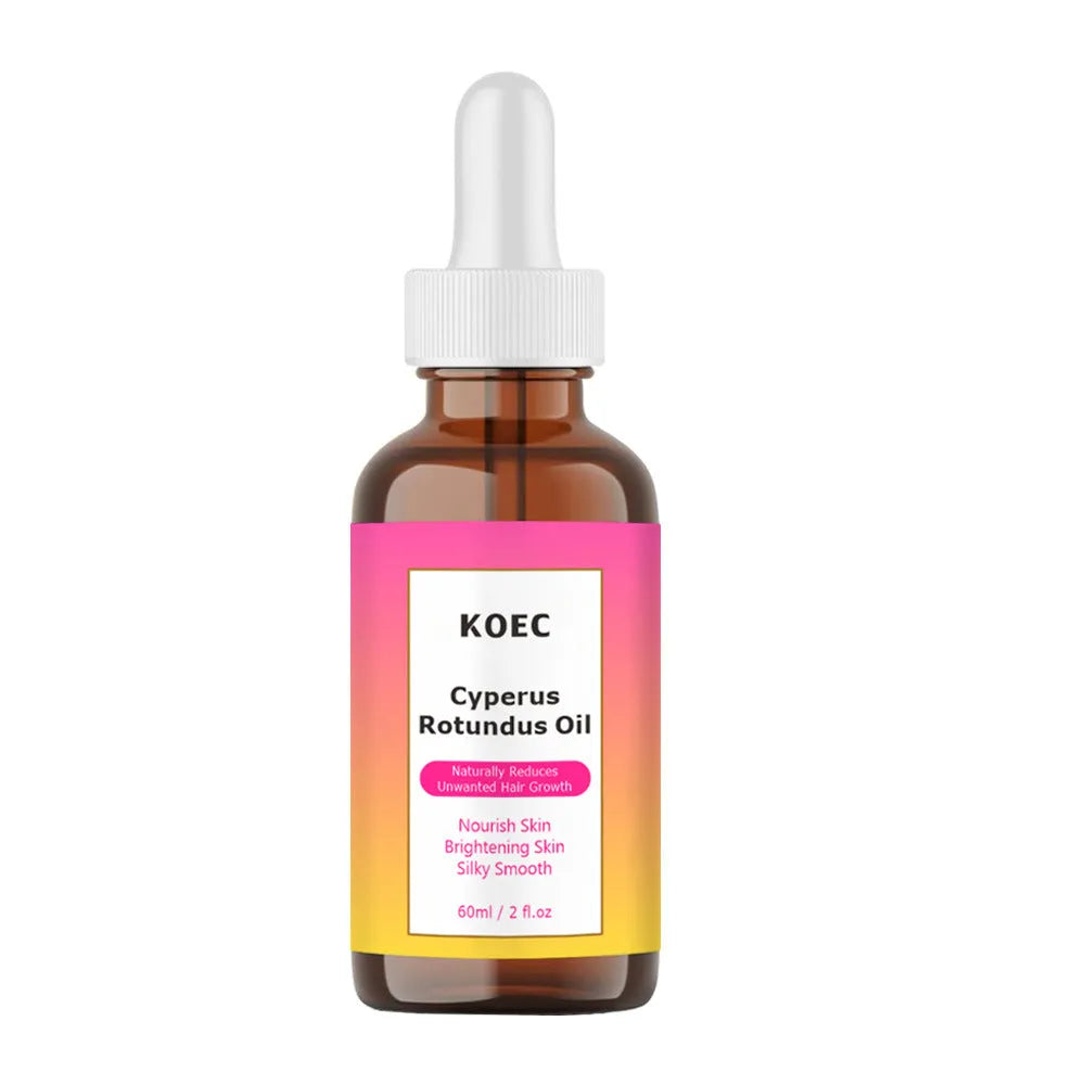 Cyperus Tuber body massage oil in a 60ml bottle with label showing natural plant-based ingredients