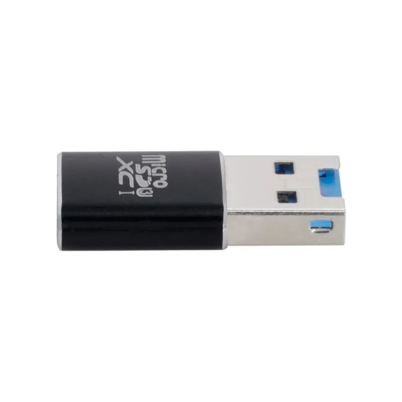 Black USB 3.0 Micro SD memory card reader for SDHC and SDXC cards
